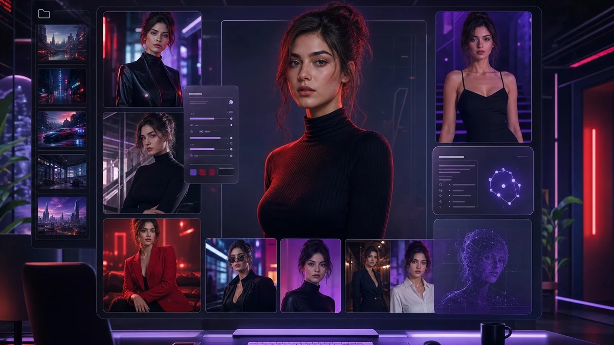 Best uncensored AI image generator interface showing private AI image creation with consistent AI characters and reusable scenes.